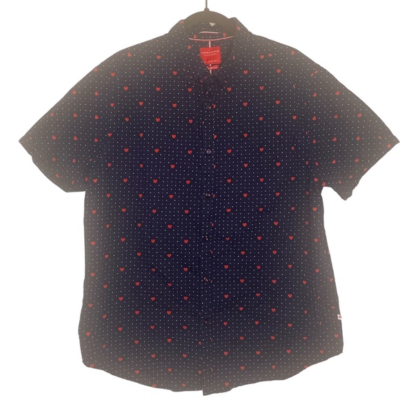 Denim & Flower By Ricky Singh Heart Button Down - Picture 1 of 4